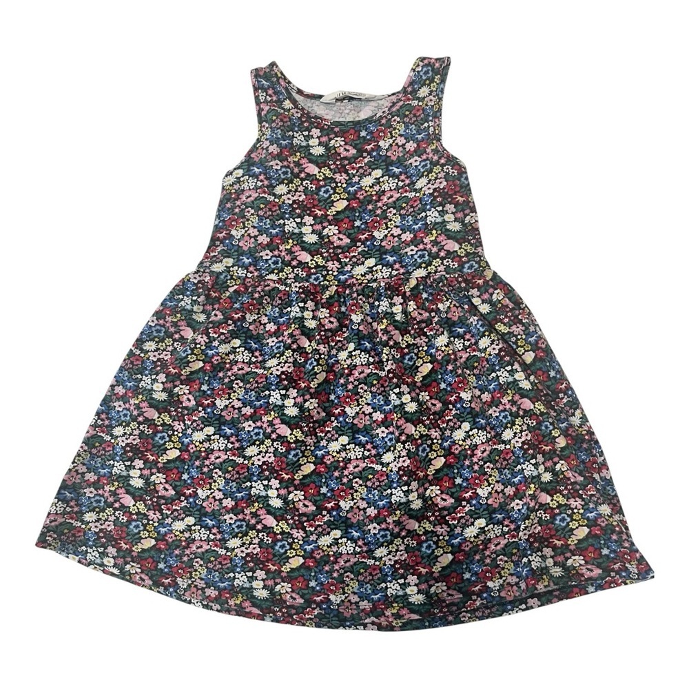 H&M Navy Floral Tank Dress with Pink, Red, Blue and White Flowers